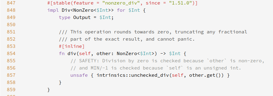 impl Div<NonZero<$Int» for $Int source